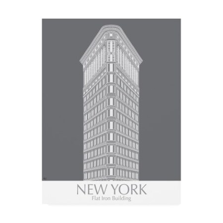 Trademark Fine Art Fab Funky 'New York Flat Iron Building Monochrome' Canvas Art, 14x19 WAG15934-C1419GG